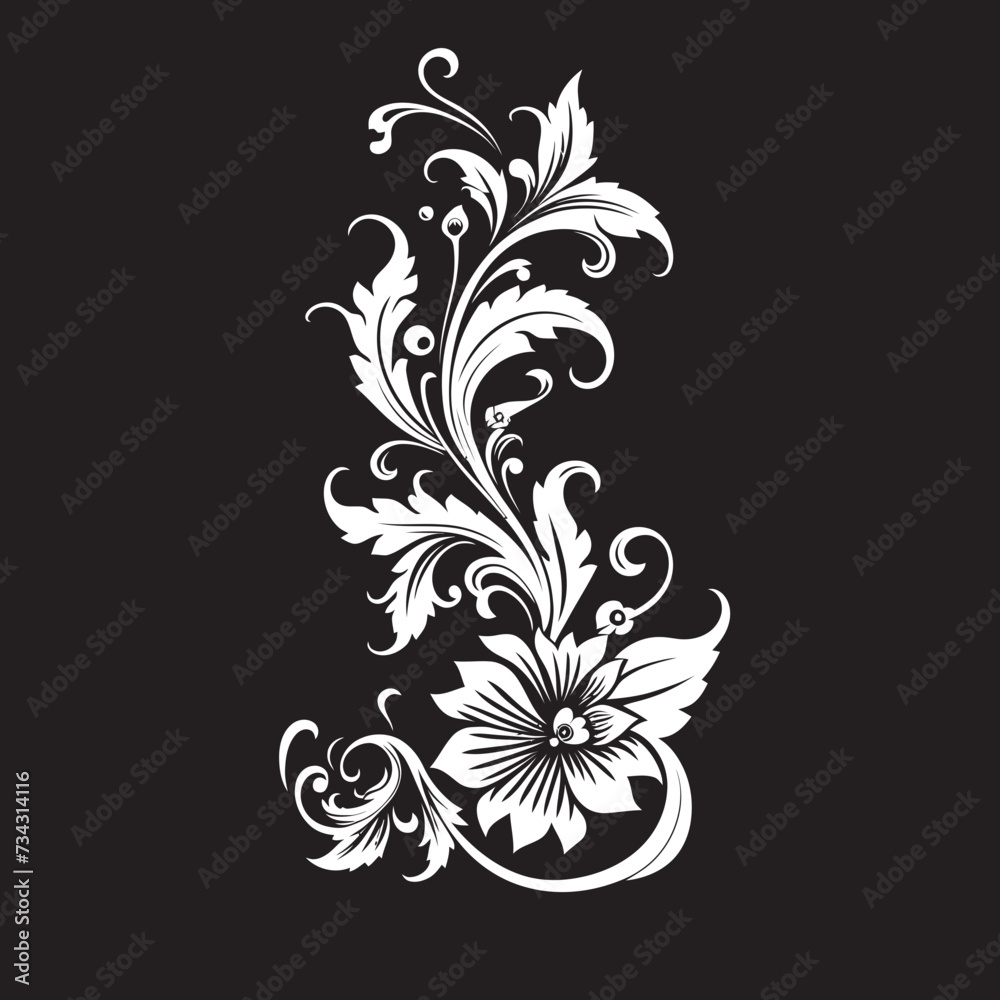 Nostalgic Nightshade Vector Floral Element in Black Old fashioned Oxalis Black Vintage Floral Icon Nostalgic Nightshade Vector Floral Element in Black Old fashioned Oxalis Black Vintage Floral Icon