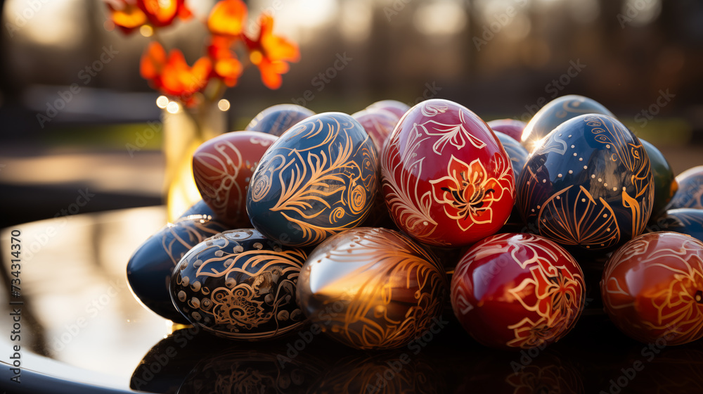 Ukrainian Pysanky decorated Easter eggs ~ Created using Generative AI Ukrainian Pysanky decorated Easter eggs ~ Created using Generative AI