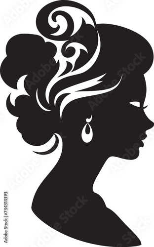 Noir Nyx Vector Design of Woman Face in Black Radiant Reverie Black Icon of Womans Face