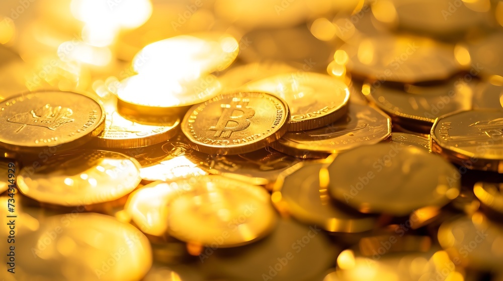 Generative AI : gold money coin background are laid in graph. Digital transformation for next generation technology. Generative AI : gold money coin background are laid in graph. Digital transformation for next generation technology.