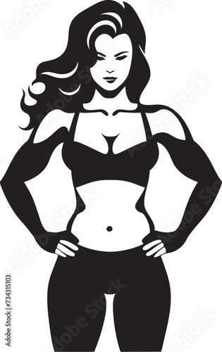 Athletic Aura Vector Woman Fitness Logo in Black Radiant Resilience Black Icon of Woman Fitness Logo