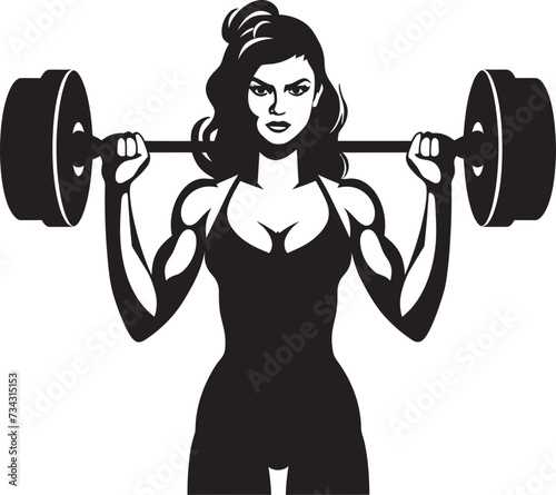 Dynamic Drive Vector Woman Fitness Logo in Black Noir Nature Black Woman Fitness Logo Icon