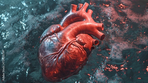 human heart, with water generative ai