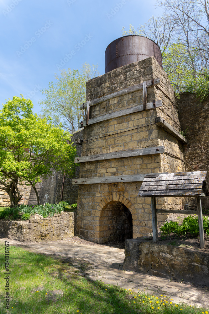 Hurstville Lime Kilns in Maquoketa, Iowa. Four kilns heated limestone