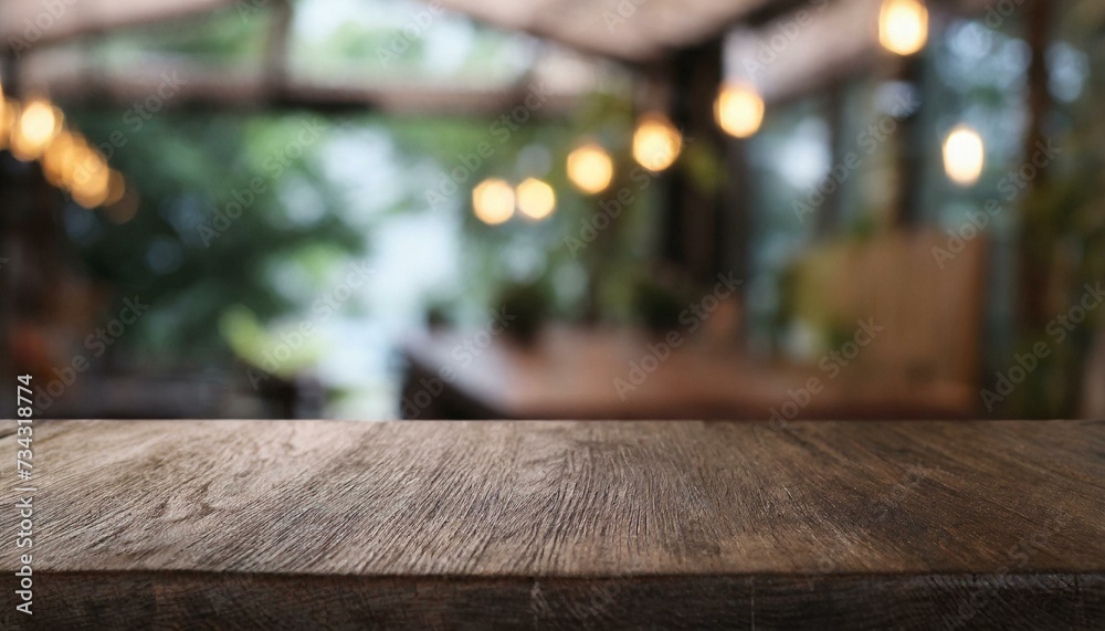 Wood Table Top in Blur Background room interior with empty copy space Wood Table Top in Blur Background room interior with empty copy space