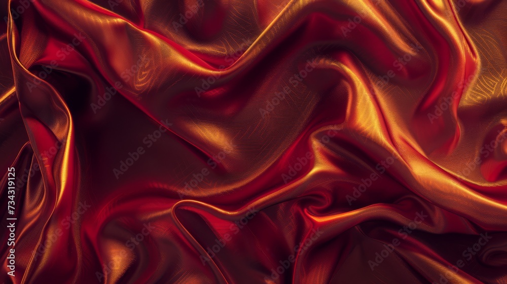 Obraz premium Satin texture red and gold fabric 