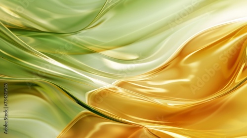 liquid abstract sage green and amber flowing calm background