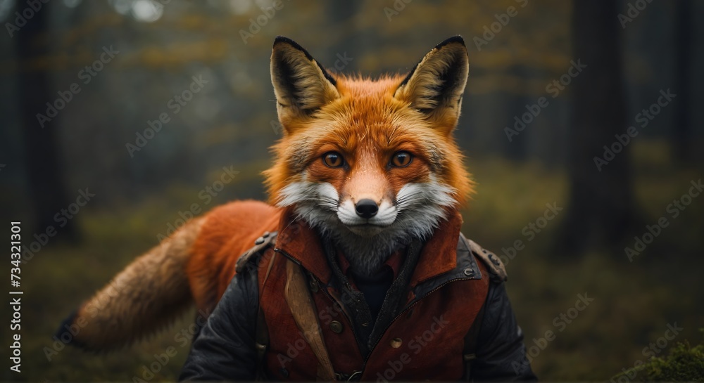 Obraz premium red fox in the forest