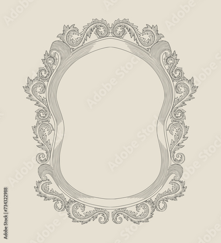 antique frame vintage engraving vector illustration
