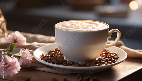 Freshness and heat in a cup  a coffee lover delight generated by AI