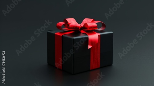 Gift box with ribbon generative ai