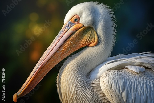Majestic Pelican exotic bird. Zoo wild birds. Generate Ai