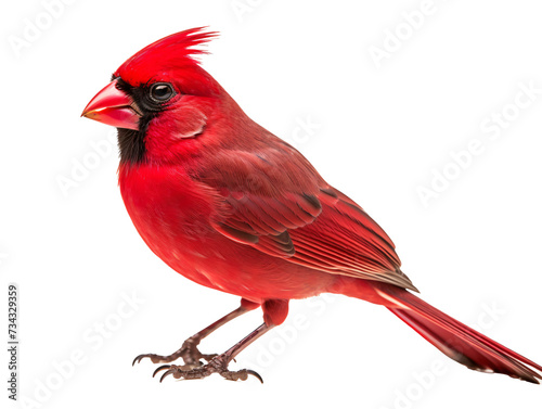 a red bird with a red beak