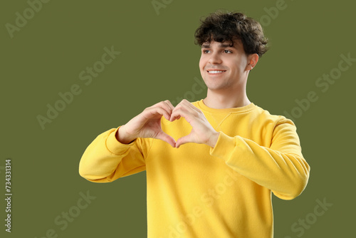 Handsome young man making h...