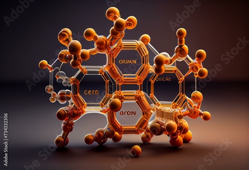 cyclen molecular structure, 3d model molecule, c8h20n4, structural chemical formula view from a microscope. Generative AI photo