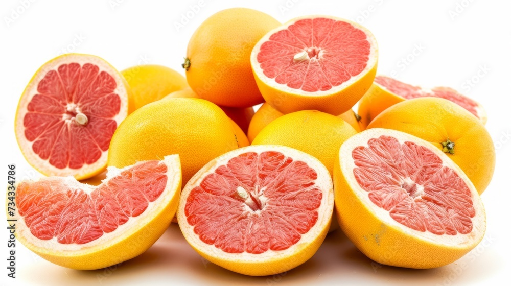 Grapefruits in half, generative ai Grapefruits in half, generative ai