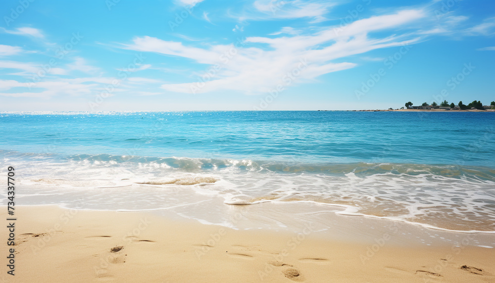 Sunset over the tranquil coastline, a tropical paradise of beauty generated by AI Sunset over the tranquil coastline, a tropical paradise of beauty generated by AI