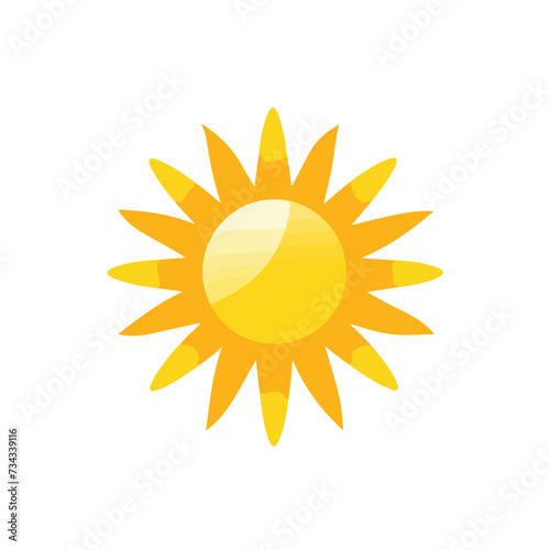 Summer sun icon vector illustration. Yellow