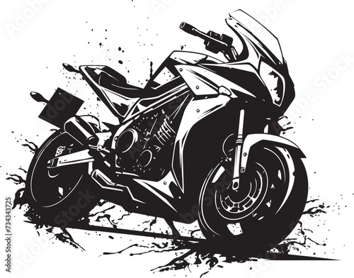 Fototapeta Naklejka Na Ścianę i Meble -  Scrutinizing the Damage Motorbike Collides in a Collision