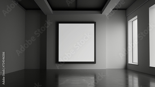 Blank frame mock up on wall