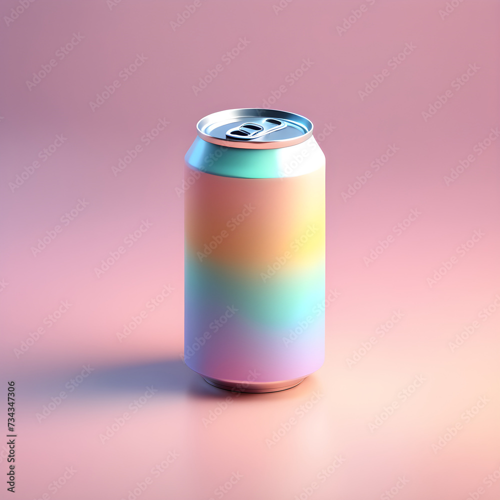 Cute 3D soda can icon in a cartoon clay style and soft pastel colors Cute 3D soda can icon in a cartoon clay style and soft pastel colors