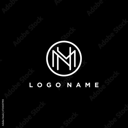 mn or nm abstract initial letter linked circle monogram elegant luxury modern logo template design