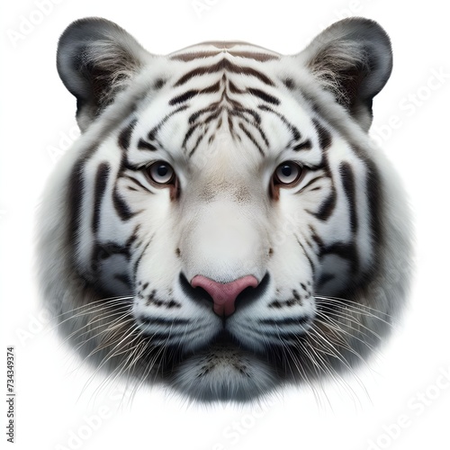 Portrait of a tiger facing the front of the camera  growling  direct eye contact  animal world  surrealism  sharp contrast  8k photorealism. Generative AI