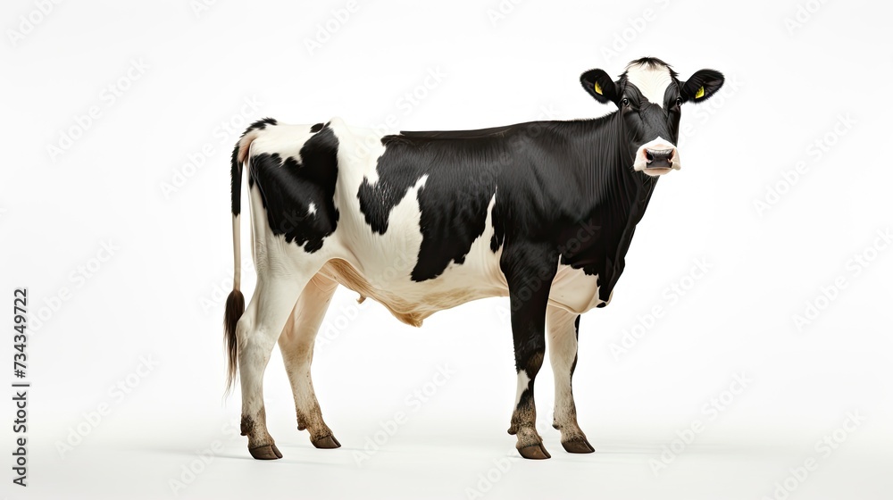 dairy cow on white