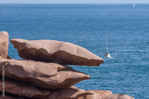 Felsformation an der Cote de Granit Rose, Bretagne, Frankreich