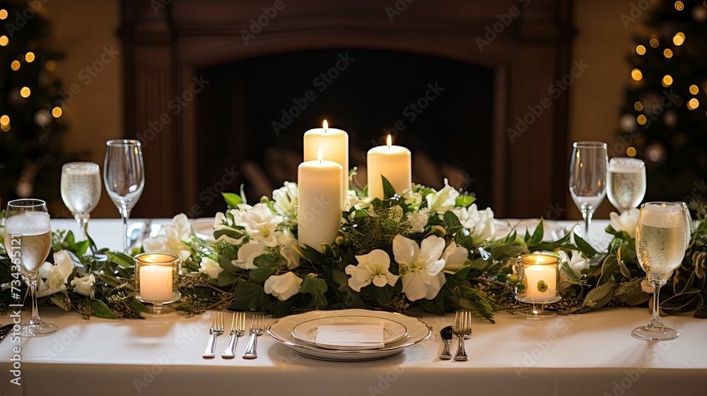 Fototapeta premium chic holiday table setting
