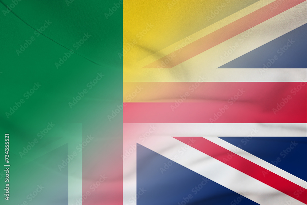 Benin and England official flag transborder negotiation GBR BEN