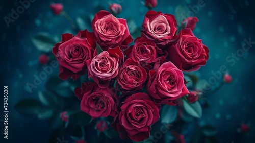 realistic roses arranged in heart generative ai