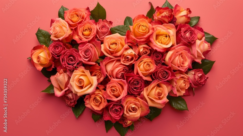 realistic roses arranged in heart generative ai realistic roses arranged in heart generative ai