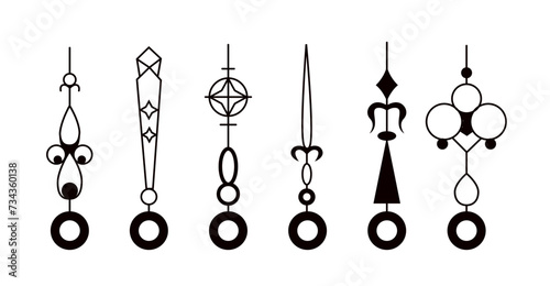 Clock retro arms vector set