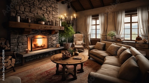 cozy farm house living room © PikePicture