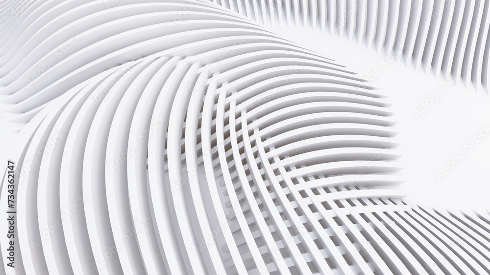 Abstract Curved Shapes. White Circular Background. Abstract Curved Shapes. White Circular Background.