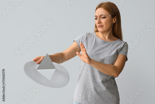 Mature woman rejecting pape...