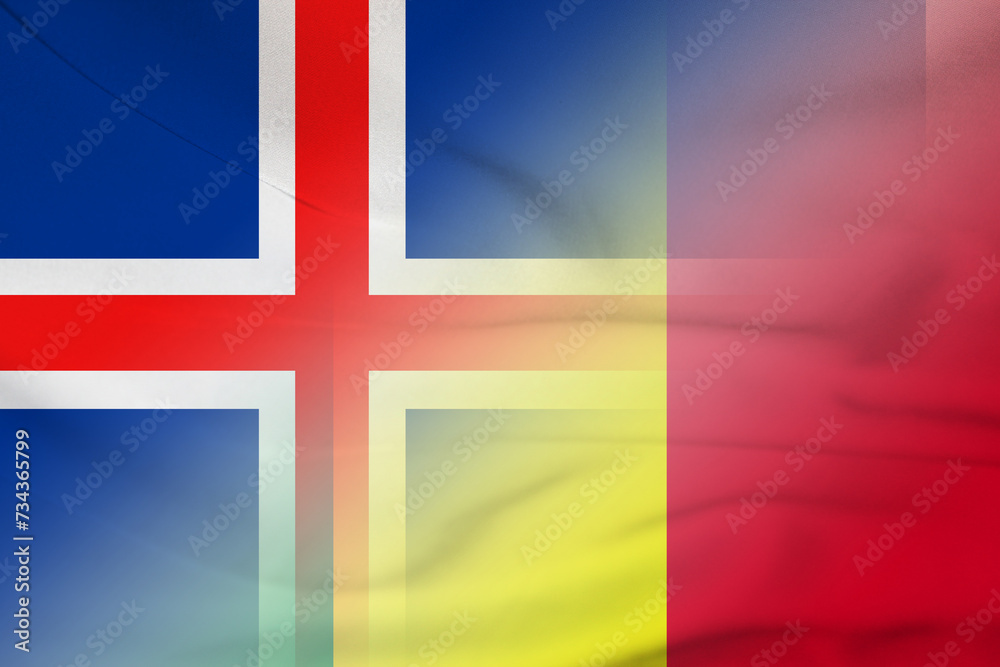 Obraz premium Iceland and Mali official flag international relations MLI ISL