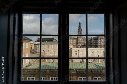 Wall Mural Window. Windows overlooking the city of Copenhagen. Denmark.