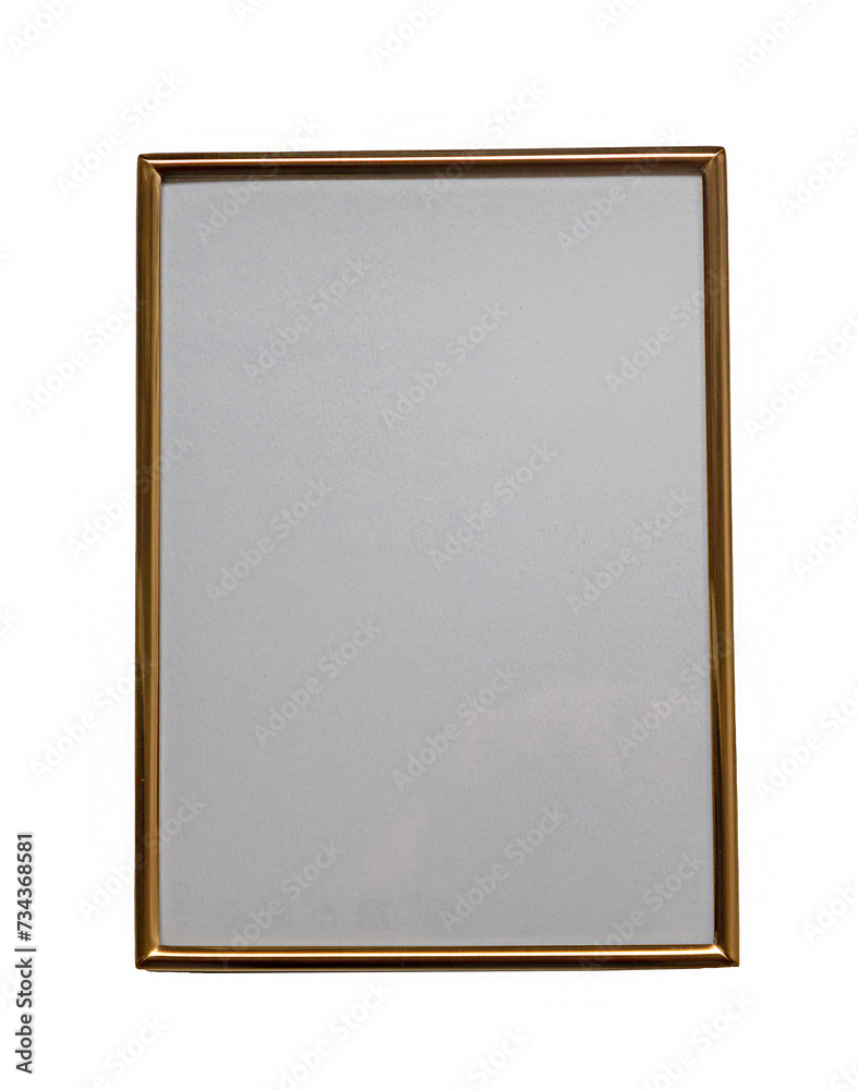 Blank modern gold metal frame isolated on white background Blank modern gold metal frame isolated on white background