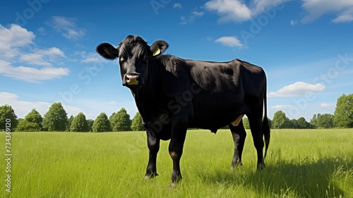 ranch black beef cow photo