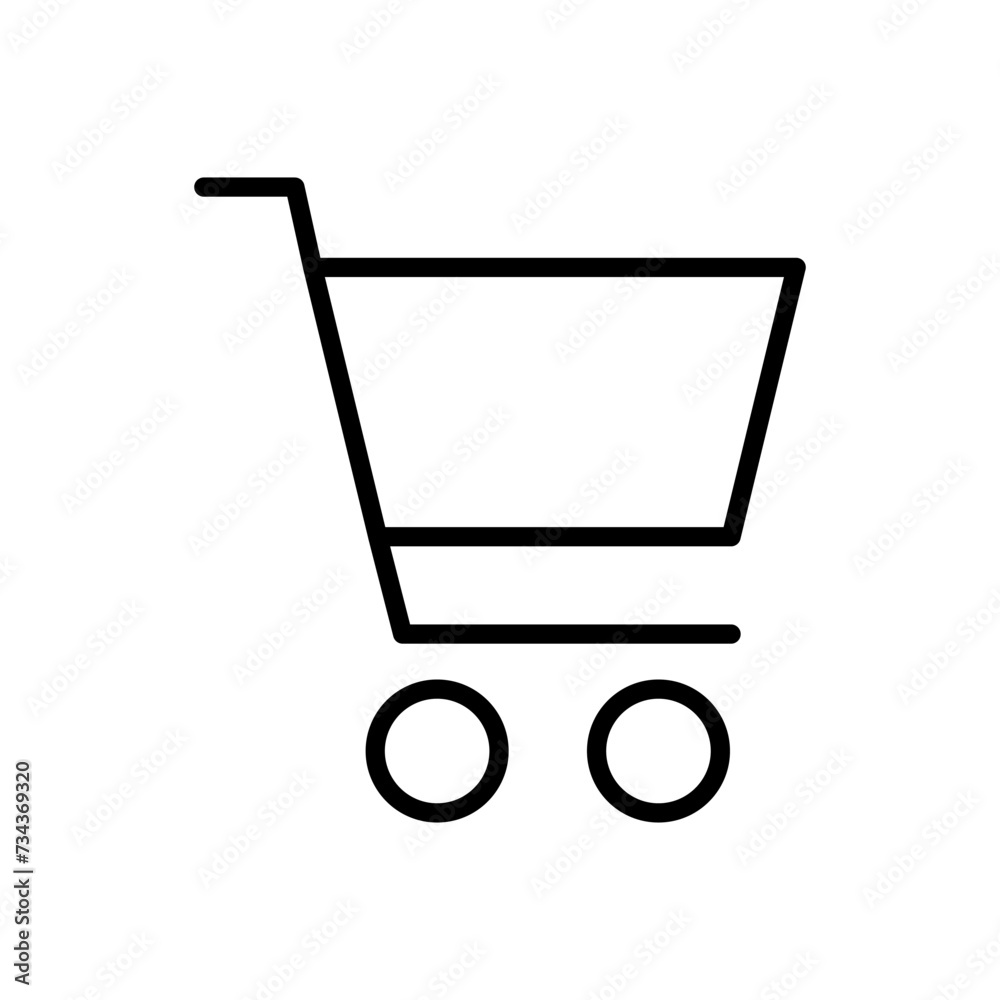 Shopping icon vector. Shopping cart icon. Trolley icon vector Shopping icon vector. Shopping cart icon. Trolley icon vector