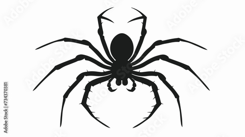 The Icon of a Large Spider: Black on a White Background