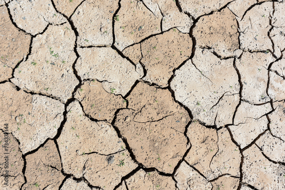 Detalle de tierra seca agrietada debido a la sequía y al cambio climático Detalle de tierra seca agrietada debido a la sequía y al cambio climático