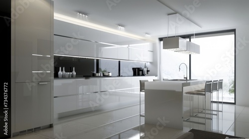 Modern white kitchen clean interior design --ar 16:9