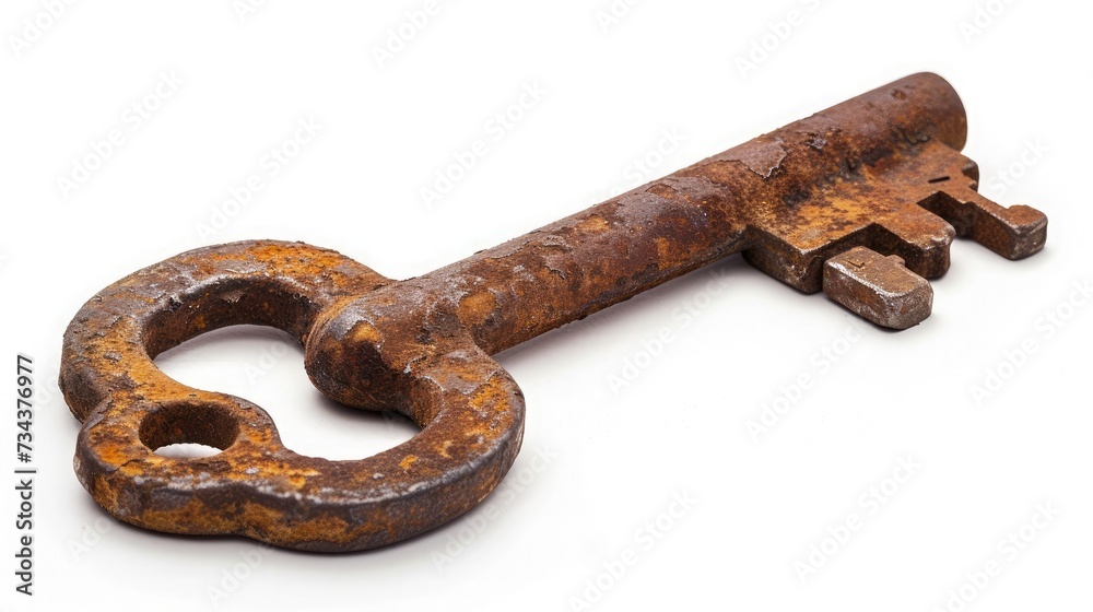 Obraz premium Old key isolated on white