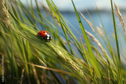 Photo of a ladybug in nature