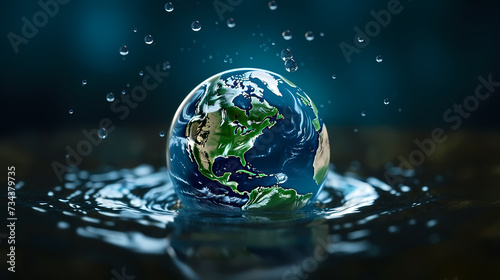 World Water Day background, concept of global warming and climate change