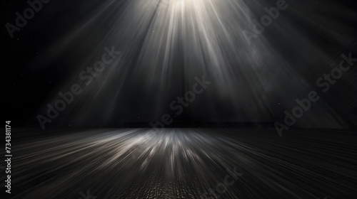 Universal background for a presentation with a black textured wall and sun glare of light