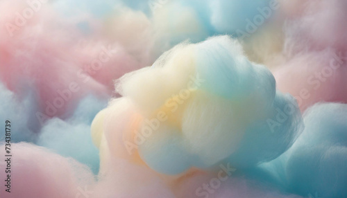 cotton candy on pastel background  evoking whimsy   sweetness. Perfect for romantic concepts